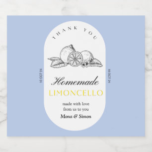 Moderne Elegante Zitronen Limoncello Hochzeitsflas Alkoholflaschenetikett