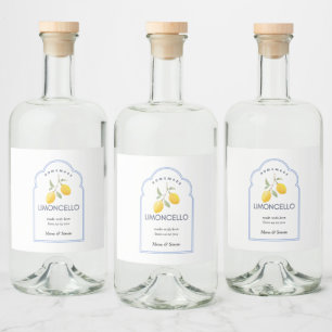 Moderne Elegante Zitronen Limoncello Hochzeitsflas Alkoholflaschenetikett