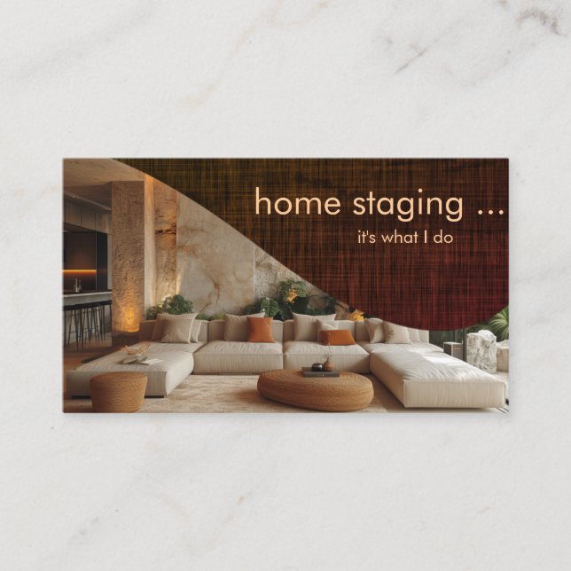Moderne elegante Zuhause-Inszenierung Visitenkarte (Vorderseite)
