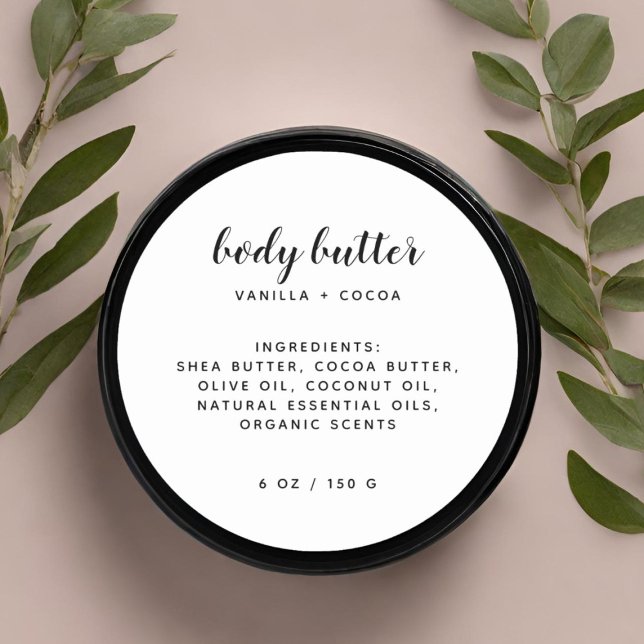 Moderne, elegante Zutaten aus Weiß Runder Aufkleber (Von Creator hochgeladen)