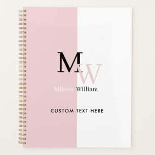 Moderne Elegante Zweifarbige Monogrammierte Planer