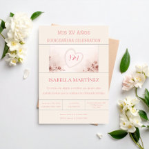 Moderne elegante zweisprachige Quinceanera-Geburts