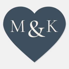 Moderne Eleganten Name Erste Hochzeit-Verlobung Herz-Aufkleber