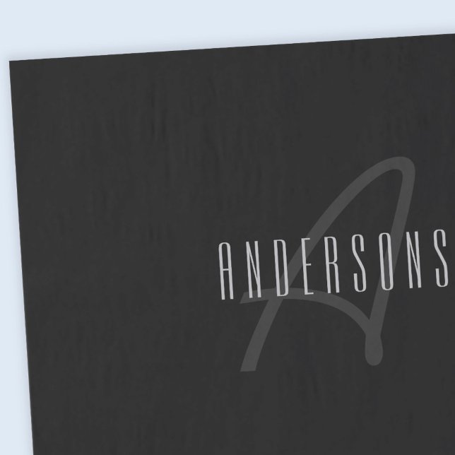 Moderne Elegantenbezeichnung & Monogramm | Dunkelg Seidenpapier (Von Creator hochgeladen)