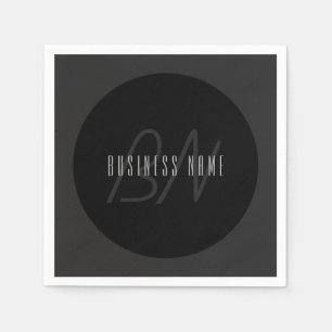 Moderne Elegantenbezeichnung & Monogramm   Dunkelg Serviette