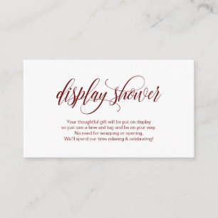 Moderne Eleganz, Burgundy-Skript, Display-Dusche Begleitkarte