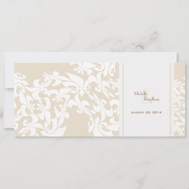 Moderne Eleganz Ecru Lilie Hochzeit Einladung (Vorderseite)