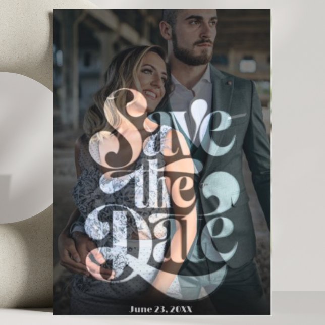 Moderne Eleganz Ein Foto Chic Hochzeit Save The Date (Von Creator hochgeladen)