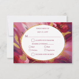 Moderne Eleganz: Fuchsia Pink Gold UAWG RSVP Karte