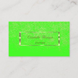 Moderne Eleganz, Goldrahmen, Konfetti Neon Grün Visitenkarte
