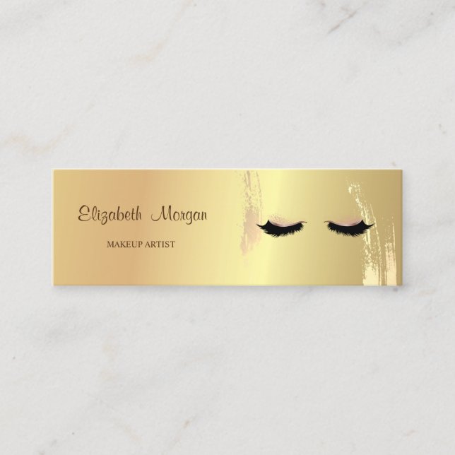 Moderne Eleganz, Goldrausch Schlaganfall, Lashes Mini Visitenkarte (Vorderseite)