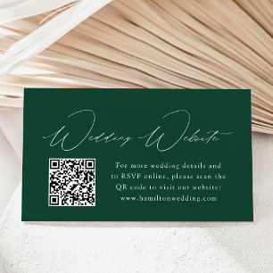 Moderne Eleganz Grüne Hochzeits-Website QR-Code Begleitkarte