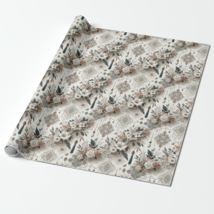 Moderne Eleganz Hochzeit Perlen- und Spitzen-Gesch Geschenkpapier