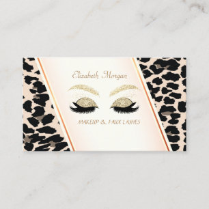 Moderne Eleganz, Leoparden-Druck, Gold Glitter Wim Visitenkarte
