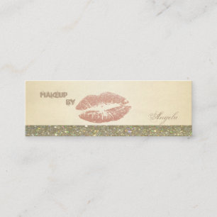 Moderne Eleganz Luxuriöse Glitzernde Lippen Mini Visitenkarte