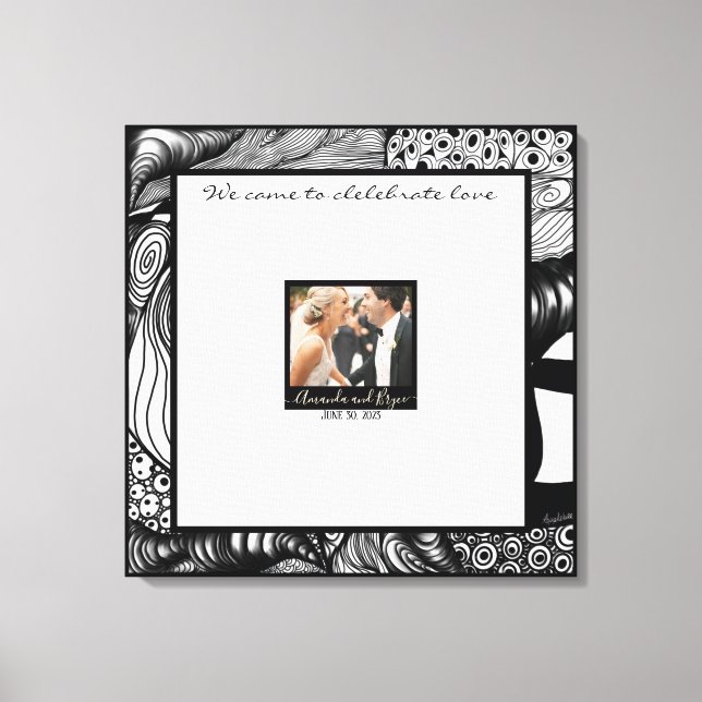 Moderne Eleganz mit Ihrer Foto Gästebuch-Leinwand Leinwanddruck (Vorderseite)