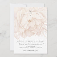 Moderne Eleganz-Peony in Beige-Garten Hochzeit inv