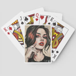 Moderne Eleganz - Porträt der Glamour-Frau Spielkarten