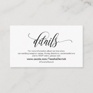 Moderne Eleganz, schwarze Schrift, unsere Hochzeit Begleitkarte