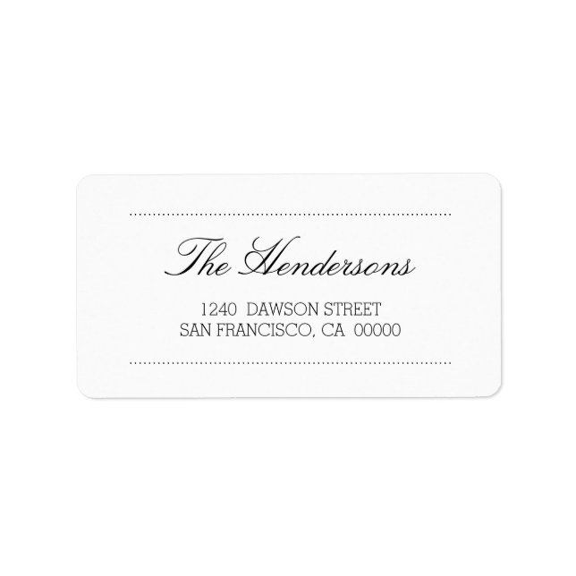 Moderne Eleganz und Minimalistisch Adressaufkleber (Vorne)