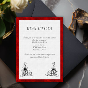 Moderne Eleganz und Rote Velvet Hochzeit Begleitkarte