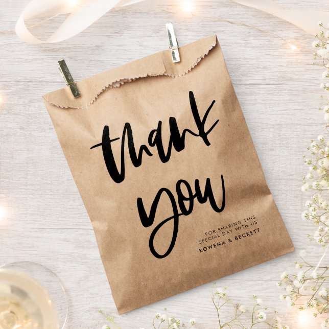Moderne Eleganz Vielen Dank für Ihre Hochzeit Geschenktütchen (Ausgeschnitten)