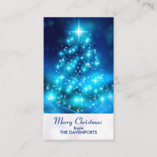 Moderne elektrische blaue Weihnachtsbaum mit Licht Visitenkarte