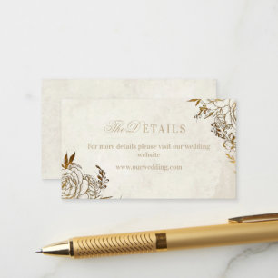 Moderne Elfenbein- und Goldhochzeit ⎮Rose Elegante Begleitkarte