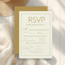 Moderne Elfenbeingoldverheiratung - RSVP - Wahlmög