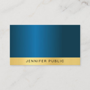 Moderne Elite Design Blau und Gold Beruflich Visitenkarte