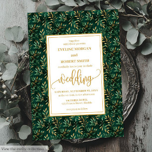 Moderne Emerald Gold Faire-part de mariage