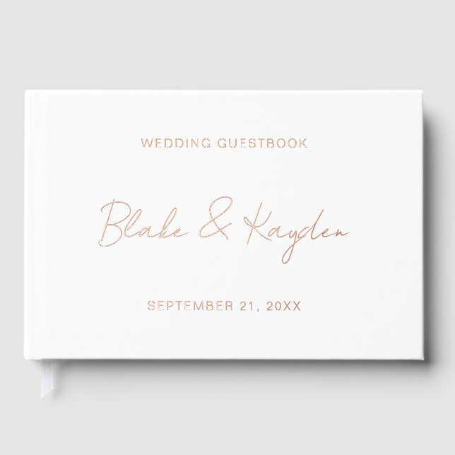 Moderne Engagement Party für Hochzeiten Personalis Gästebuch (Vorderseite)