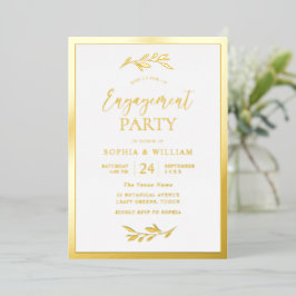 Moderne Engagement Party Gold Leaf Elegant Folieneinladung