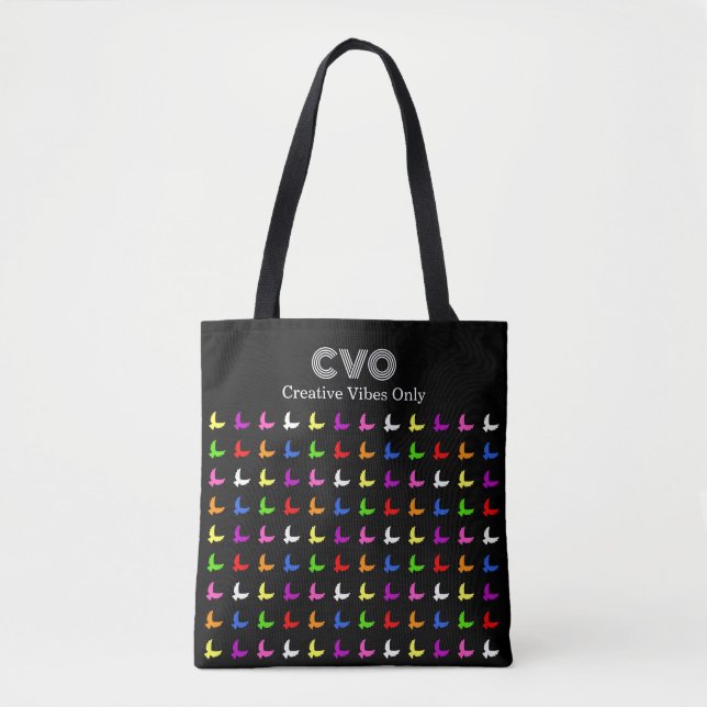 Moderne Engelsmuster individuelle Textinitialen Tasche (Vorderseite)