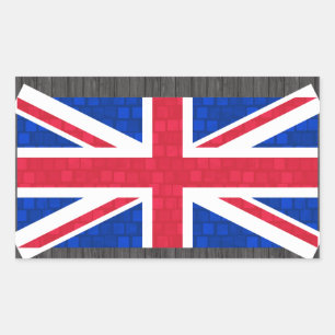 Moderne englische Flagge Rechteckiger Aufkleber