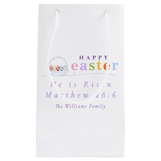 Moderne er ist Risen Pastel Happy Oaster Egg Körbc Kleine Geschenktüte (Vorderseite)