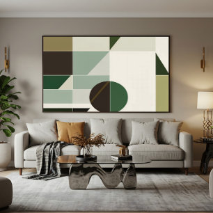 Moderne Erdtöne Geometrisch Abstrakt Leinwanddruck