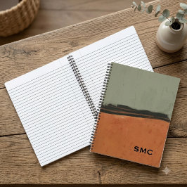 Moderne Erdtöne-monogrammierte Notizbuch