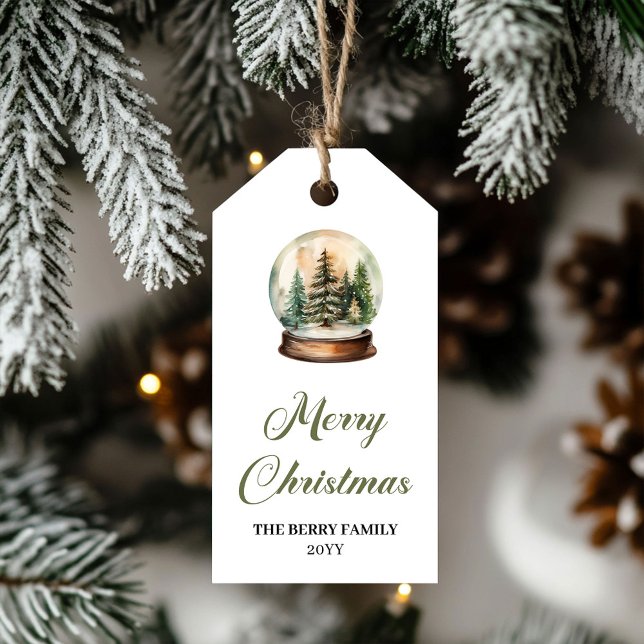 Moderne Erdtöne Weihnachtskugel Digital Label Geschenkanhänger (Modern Earthy Colors Christmas Ball Digital Label)
