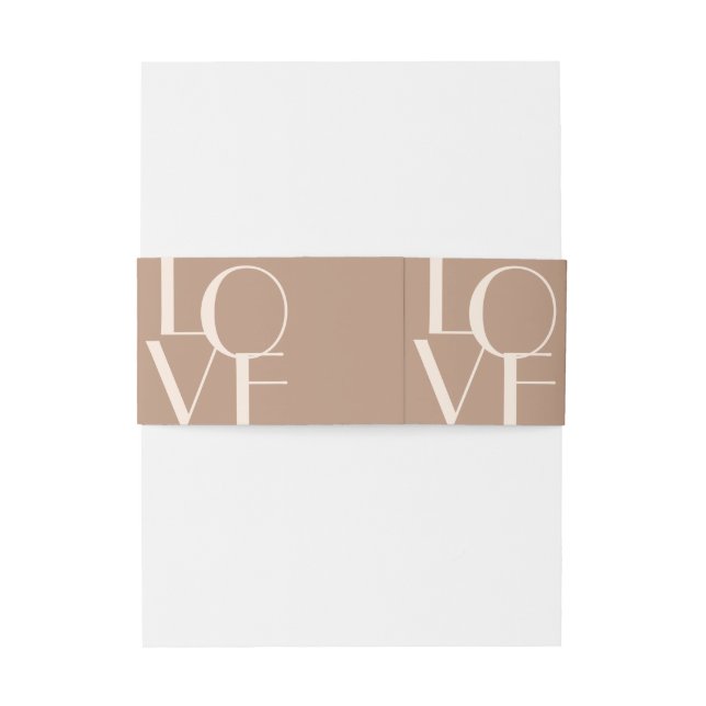 Moderne Erdtonnamen mit Liebe Art Hochzeit Einladungsbanderole (Rückseitenbeispiel)