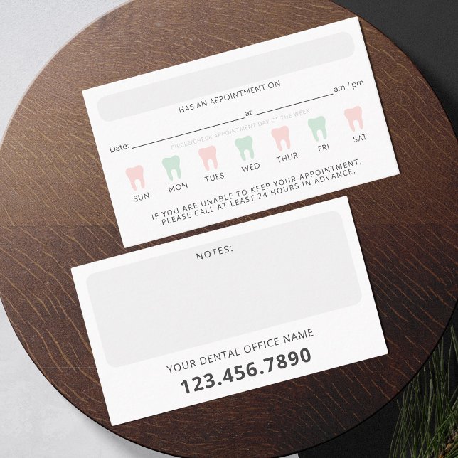 Moderne Erinnerung für Zahnarztzeichen Terminkarte (Von Creator hochgeladen)
