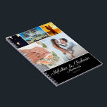 Moderne Erinnerungen Hochzeitsreise Flitterwochen  Notizblock<br><div class="desc">Dieses Hochzeitsnacht- und Flitterwochen-Erinnerungen-Foto-Notebook ist perfekt für das moderne Paar mit vielen Fotos! Wie erinnern Sie sich an die Zeremonie, den Empfang und die Flitterwochen? Die Vorderseite des Notebooks ist in 5 Abschnitte unterteilt. Sie können die Foto mit Ihren eigenen ersetzen. Das Notebook ist schwarz und die Rasterlinien, die die...</div>