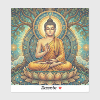 Moderne Erleuchtung: Sukiti Buddha Friedensaufkleb Aufkleber