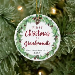 Moderne ERSTE CHRISTMAS ALS GRANDELEMENT-Foto Keramik Ornament