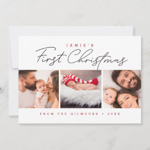 Moderne erste Weihnachten für Babys 3 Fotos Rot we