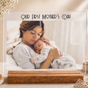 Moderne Erstes Muttertags-Foto-Acrylgabe-Schrift Acrylschild