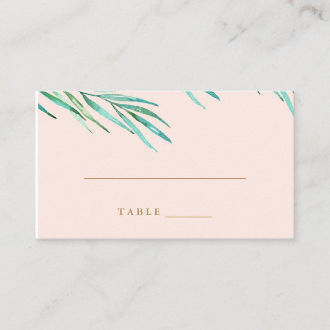 Moderne Escort Card für Hochzeiten am tropischen S Platzkarte (Vorderseite)