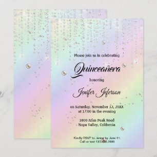 Moderne et élégante Quinceanera Invitation