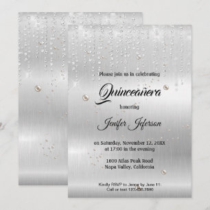 Moderne et élégante Quinceanera Invitation