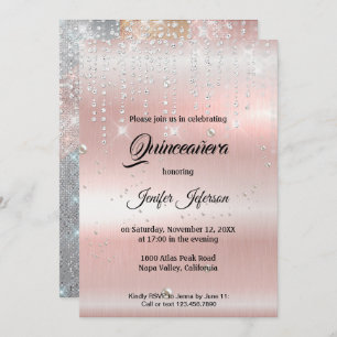 Moderne et élégante Quinceanera Invitation